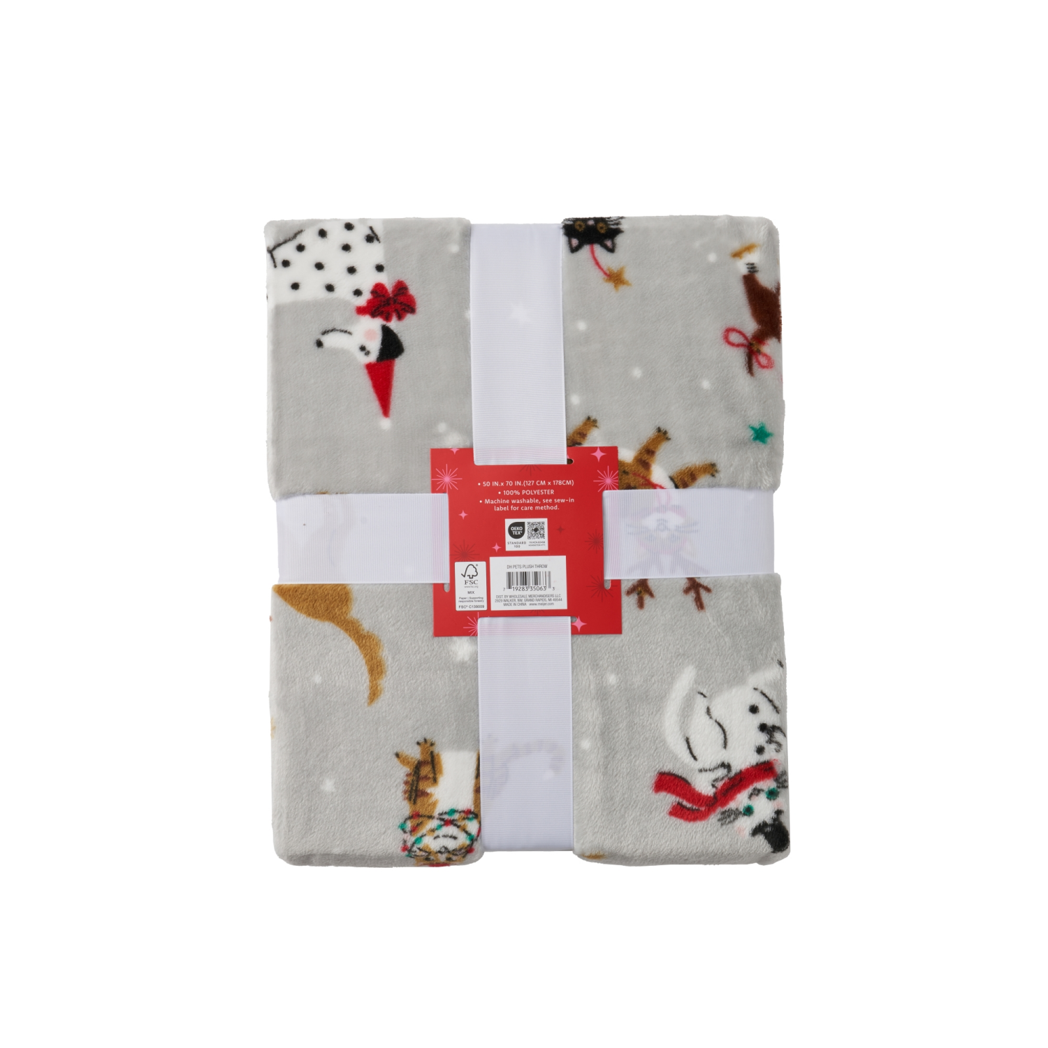 slide 2 of 6, December Home Pets Plush Throw, 50 In X 70 In, 50 inx70 in