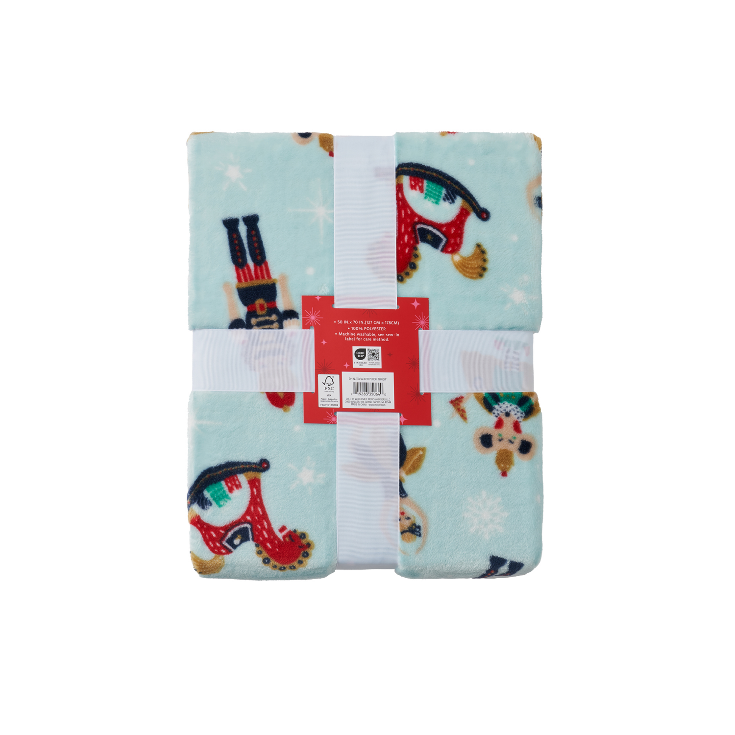 slide 2 of 6, December Home Dececmber Home Nutcracker Plush Throw, 50 In X 70 In, 50 inx70 in