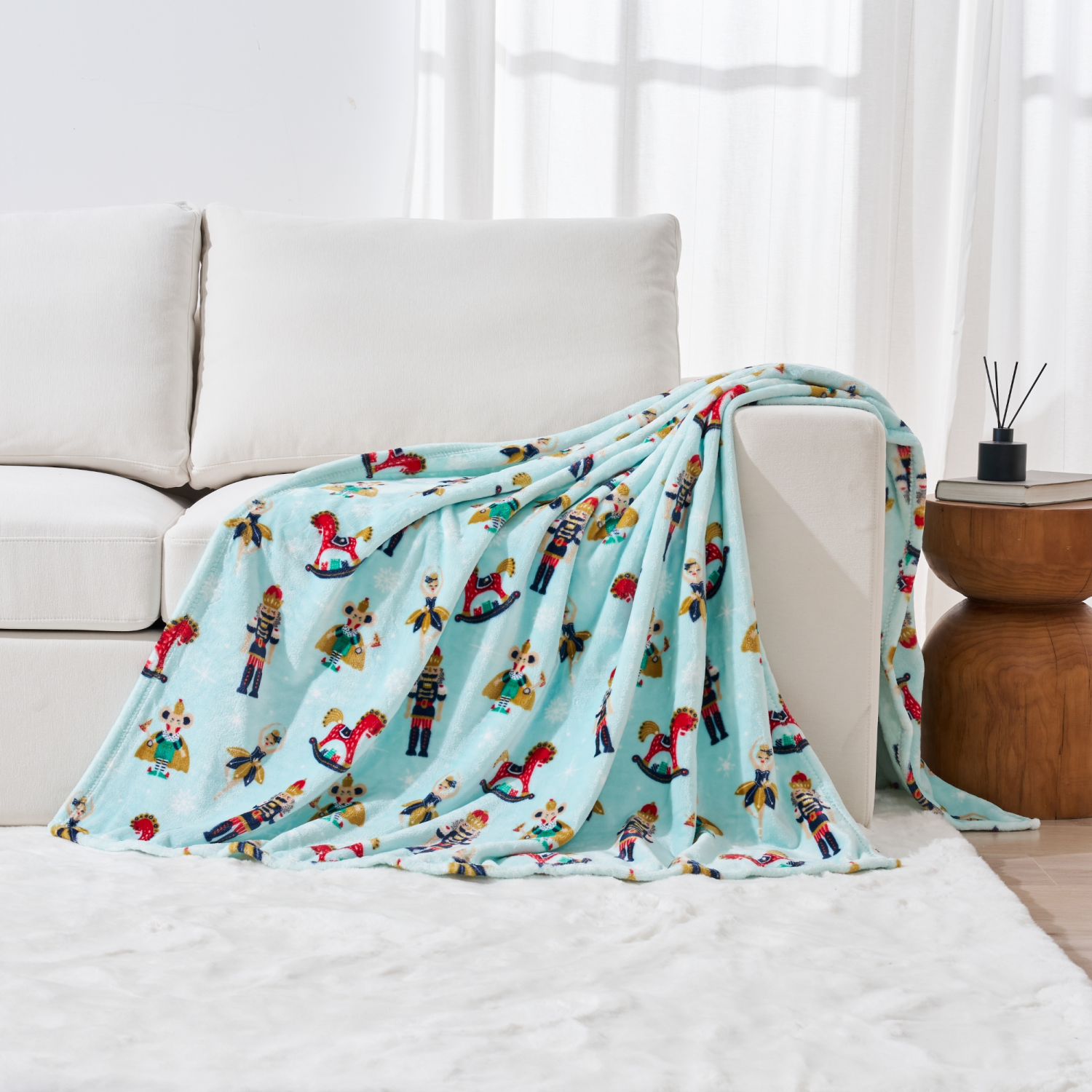 slide 5 of 6, December Home Dececmber Home Nutcracker Plush Throw, 50 In X 70 In, 50 inx70 in