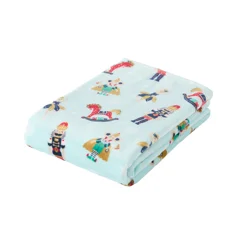 December Home Dececmber Home Nutcracker Plush Throw, 50 In X 70 In