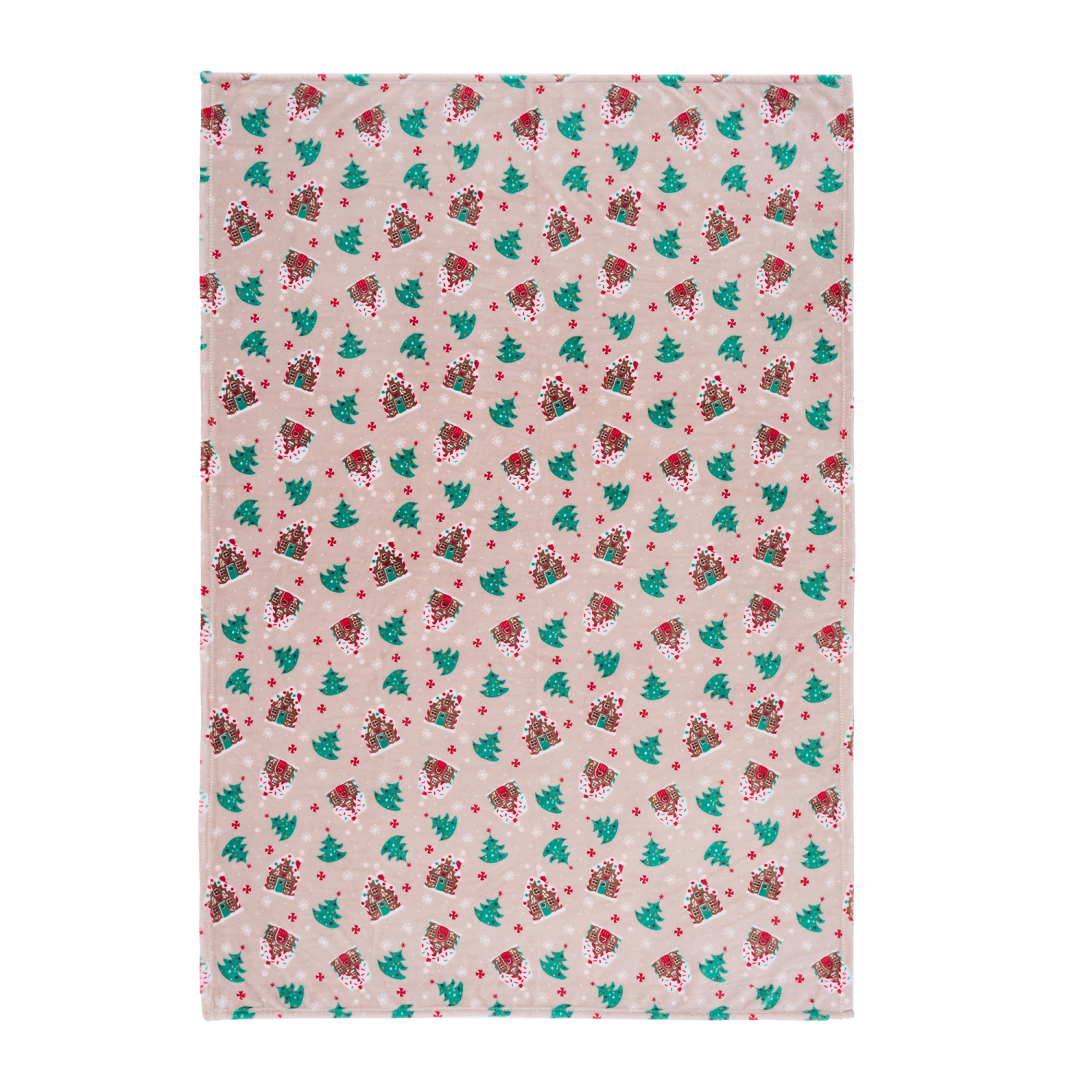 slide 4 of 6, December Home Gingerbread Lane Plush Throw, 50 In X 70 In, 50 inx70 in