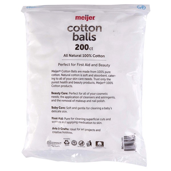 slide 3 of 5, Meijer Triple Size Cotton Balls, 200 ct