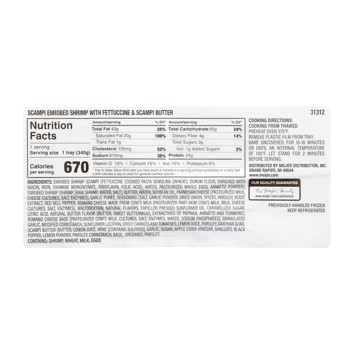 slide 3 of 4, Fresh From Meijer Shrimp Scampi, 12 Oz., 12 oz