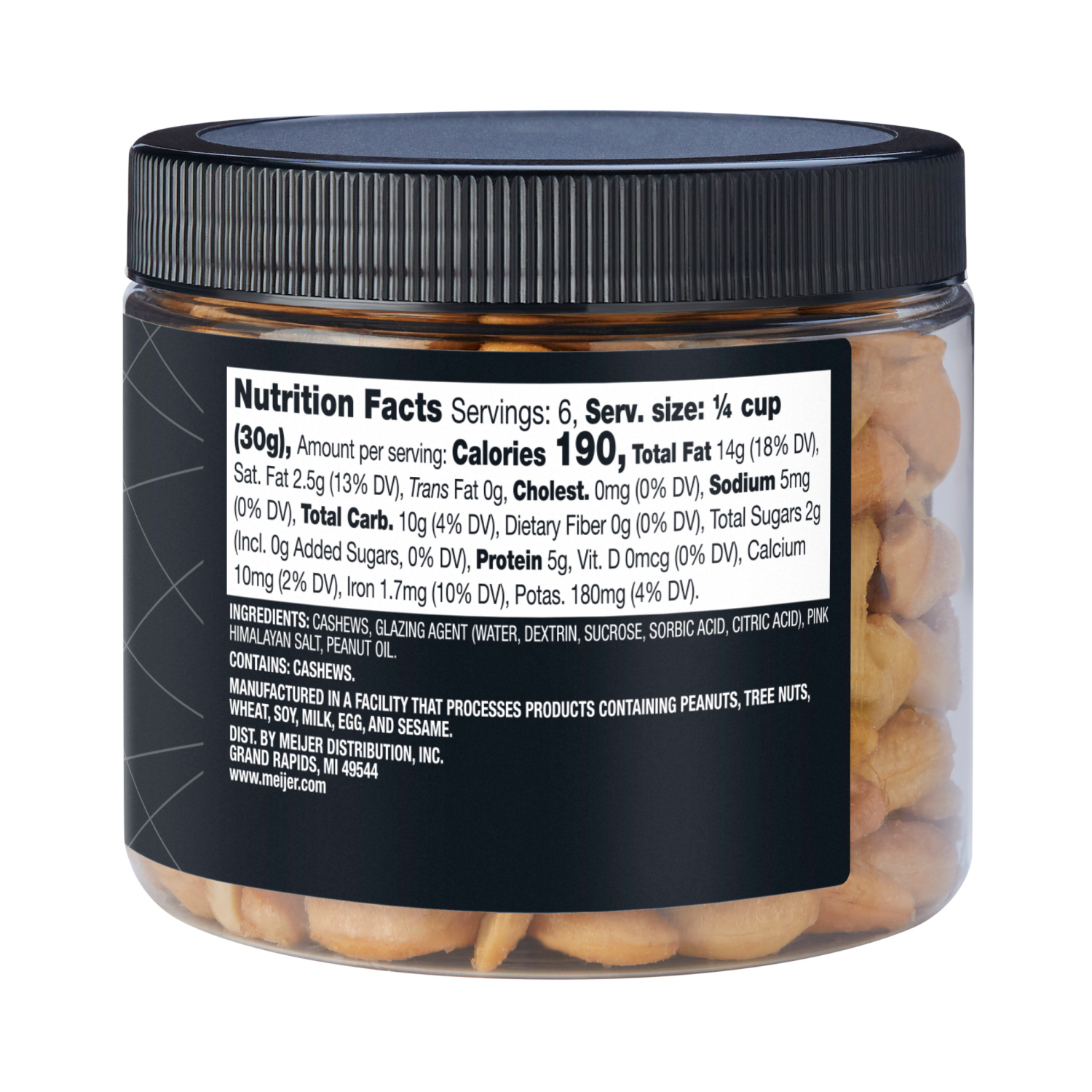 slide 3 of 3, FREDERIKS BY MEIJER Frederiks Pink Himalayan Salt Cashews, 7 oz