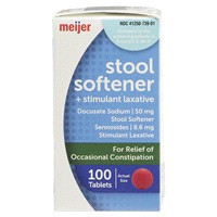 slide 12 of 29, Meijer Stool Softener Stimulant Laxative, Tablets, 100 ct