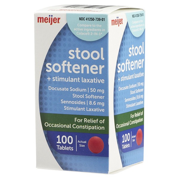 slide 17 of 29, Meijer Stool Softener Stimulant Laxative, Tablets, 100 ct