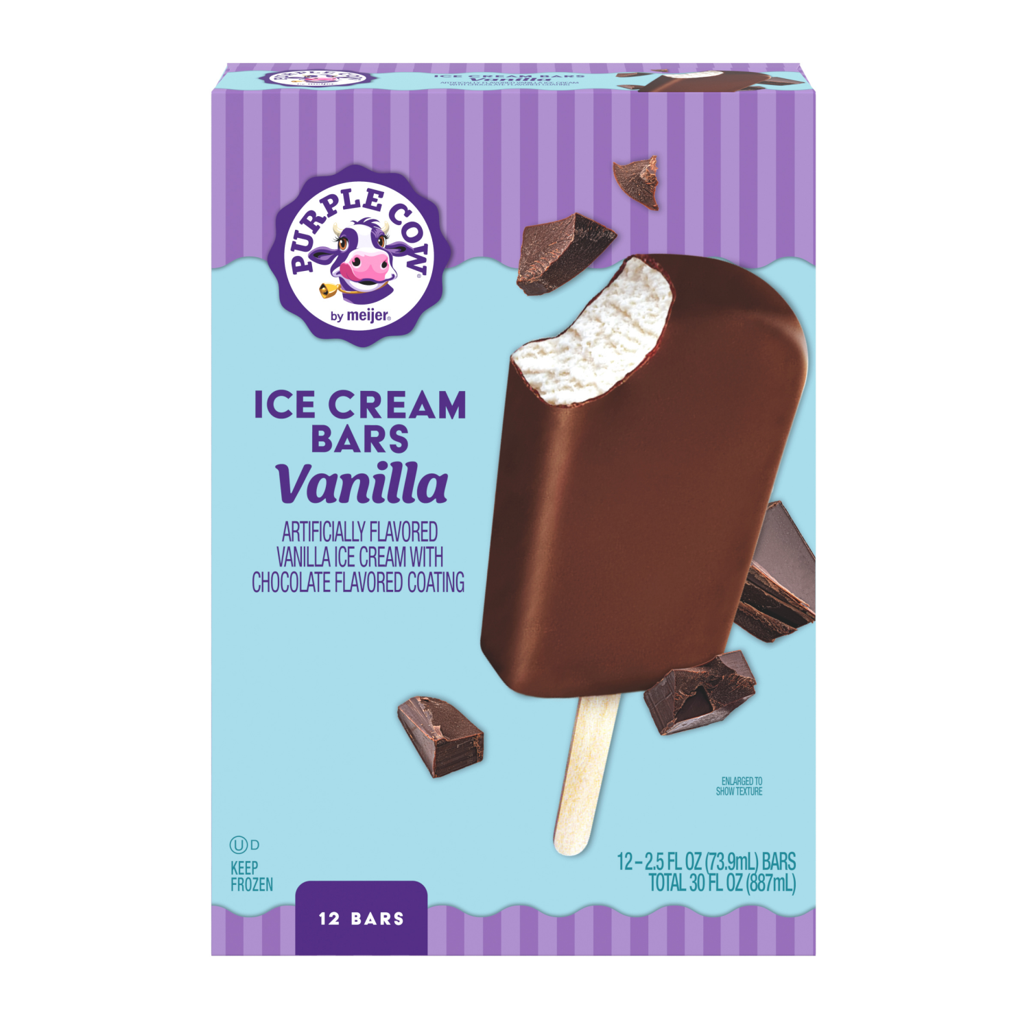 slide 1 of 6, Purple Cow Vanilla Ice Cream Bars, 12 Count, 12 ct