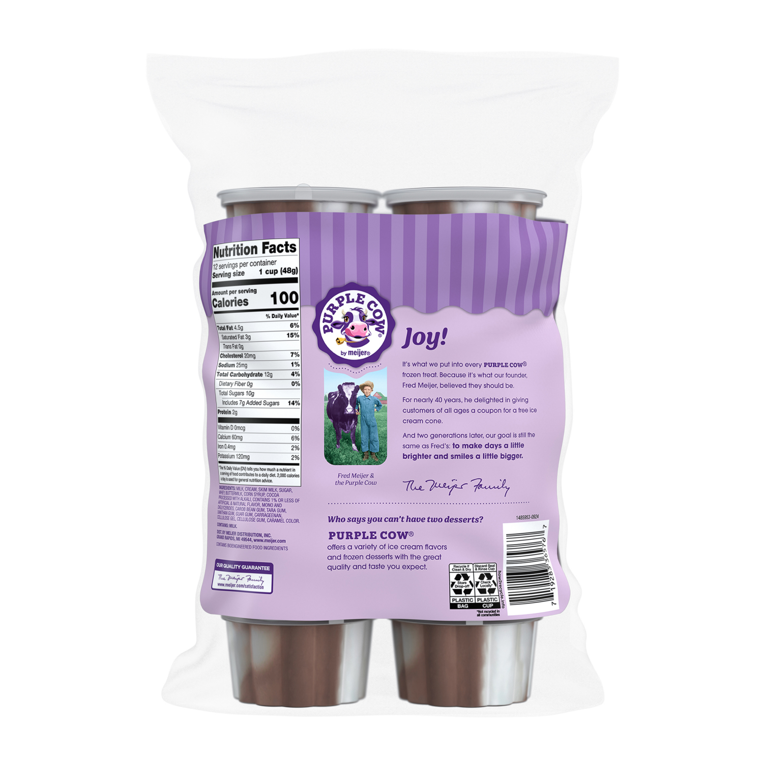 slide 2 of 2, Purple Cow Vanilla & Chocolate Sundae Cups, 12 ct