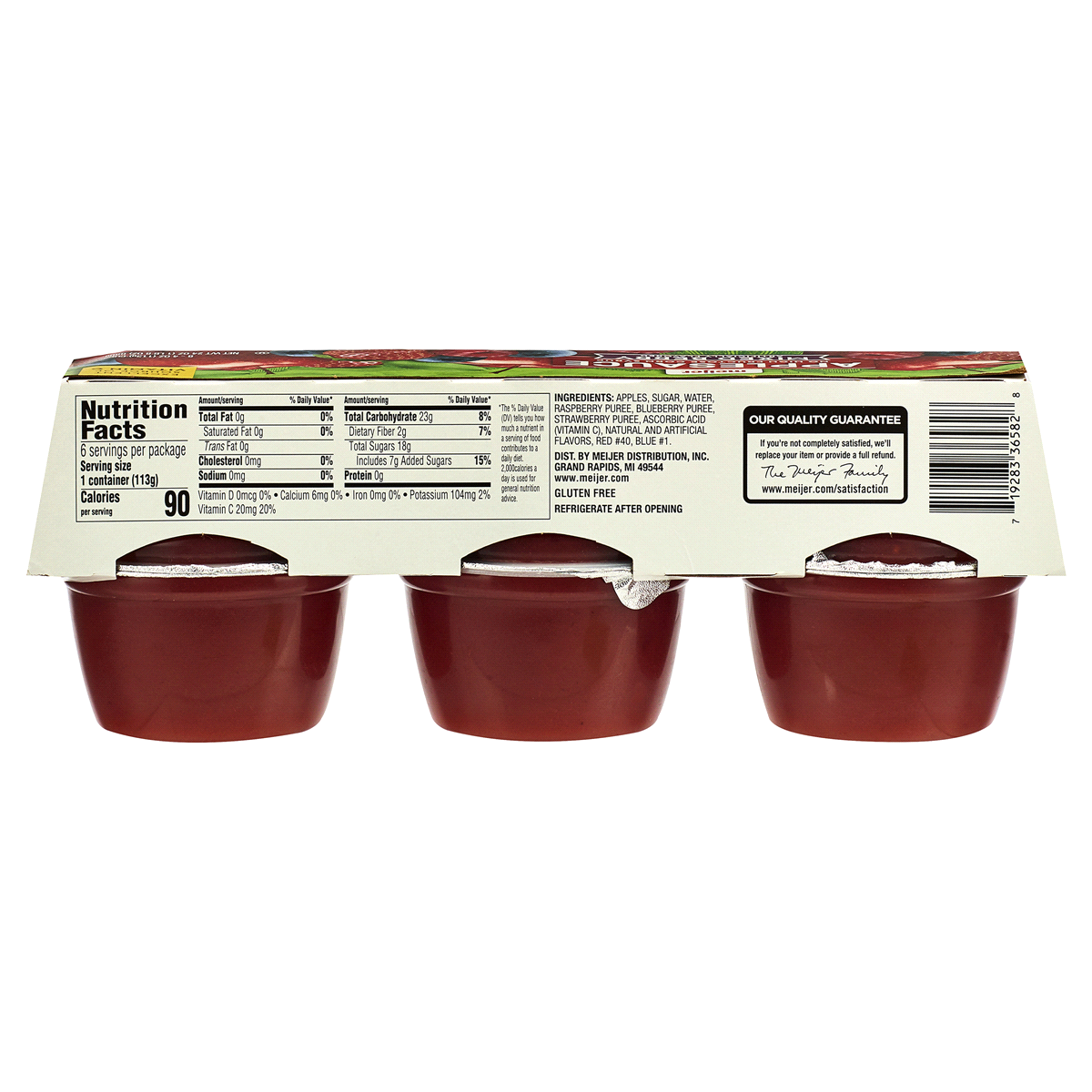 slide 2 of 2, Meijer Mixed Berry Applesauce, 6 ct; 4 oz