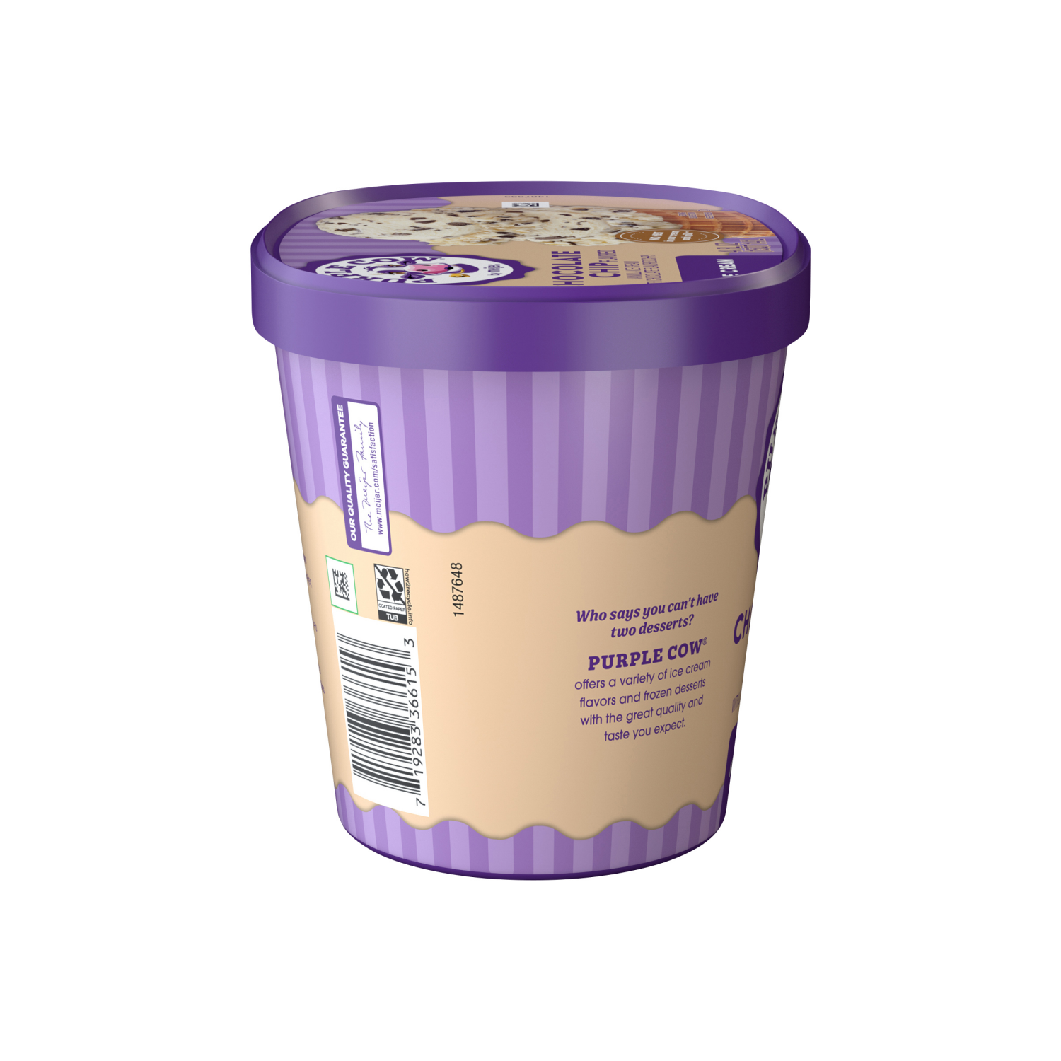 slide 4 of 5, Purple Cow Chocolate Chip Ice Cream, 1.5 qt, 1.5 qt