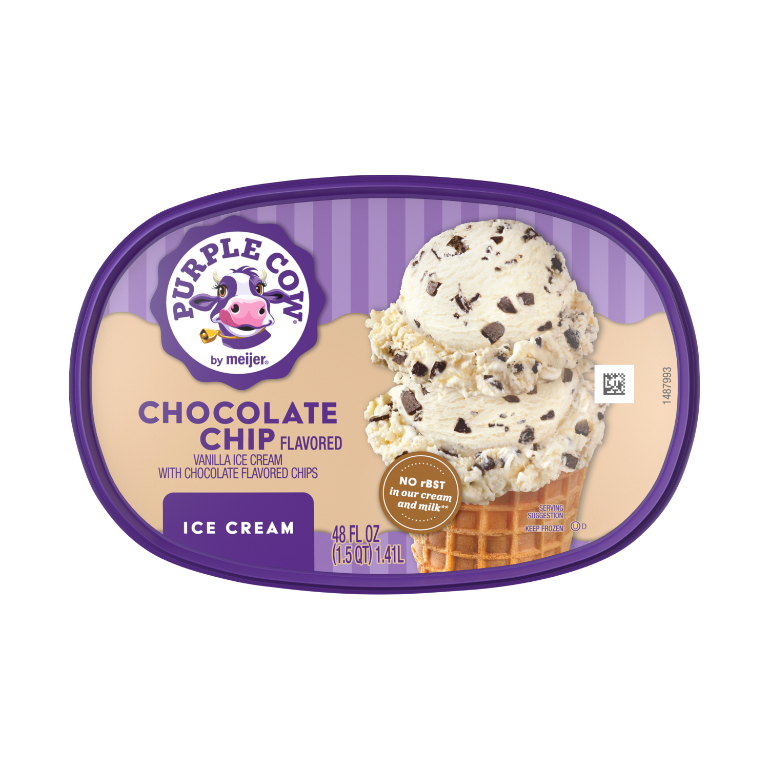slide 5 of 5, Purple Cow Chocolate Chip Ice Cream, 1.5 qt, 1.5 qt