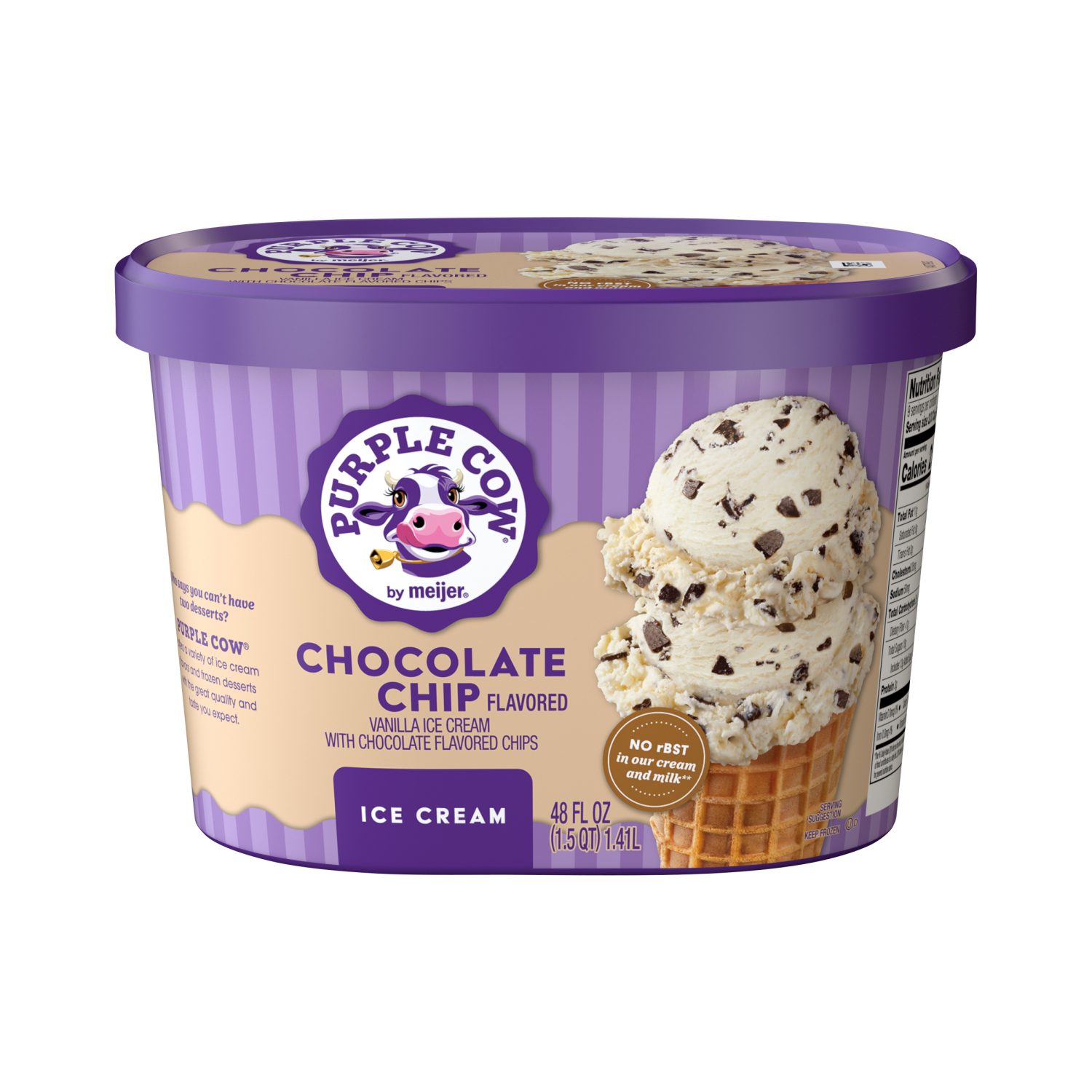slide 1 of 5, Purple Cow Chocolate Chip Ice Cream, 1.5 qt, 1.5 qt