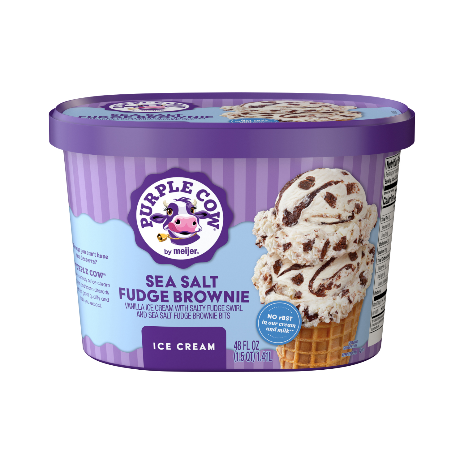 slide 1 of 5, Purple Cow Sea Salt Fudge Brownie Ice Cream, 1.5 qt, 1.5 qt