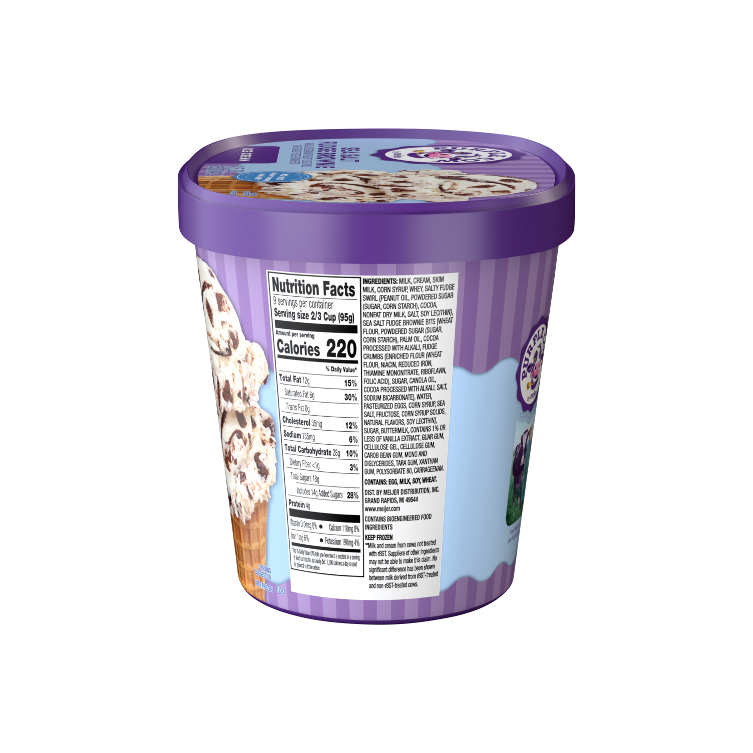 slide 3 of 5, Purple Cow Sea Salt Fudge Brownie Ice Cream, 1.5 qt, 1.5 qt