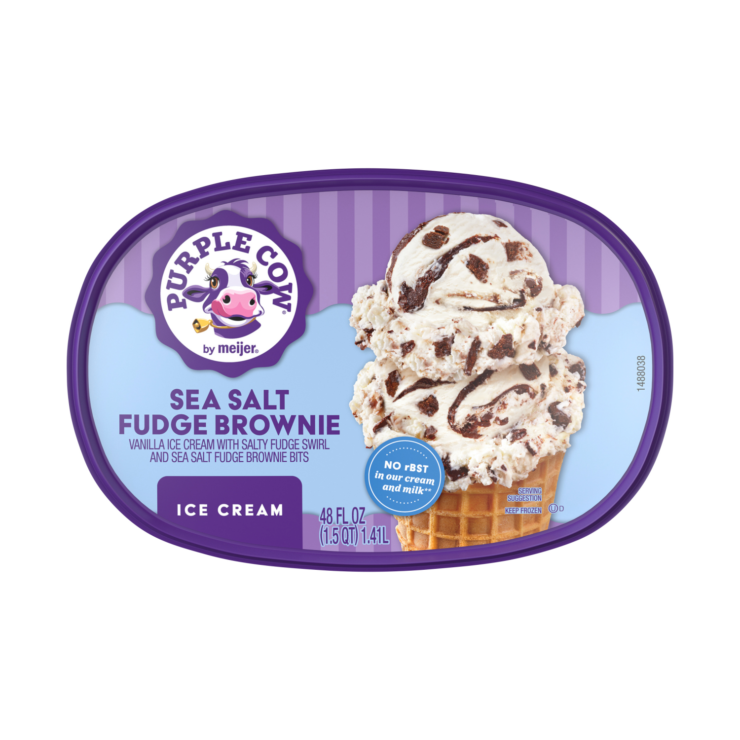 slide 5 of 5, Purple Cow Sea Salt Fudge Brownie Ice Cream, 1.5 qt, 1.5 qt
