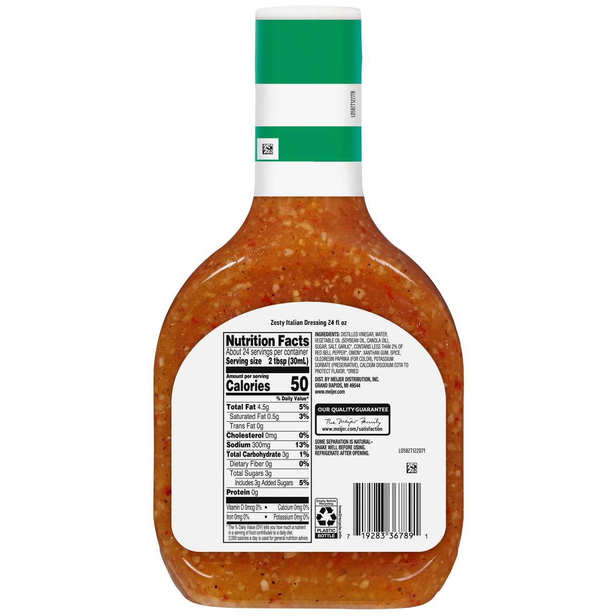slide 2 of 2, Meijer Zesty Italian Dressing, 24 oz, 24 oz