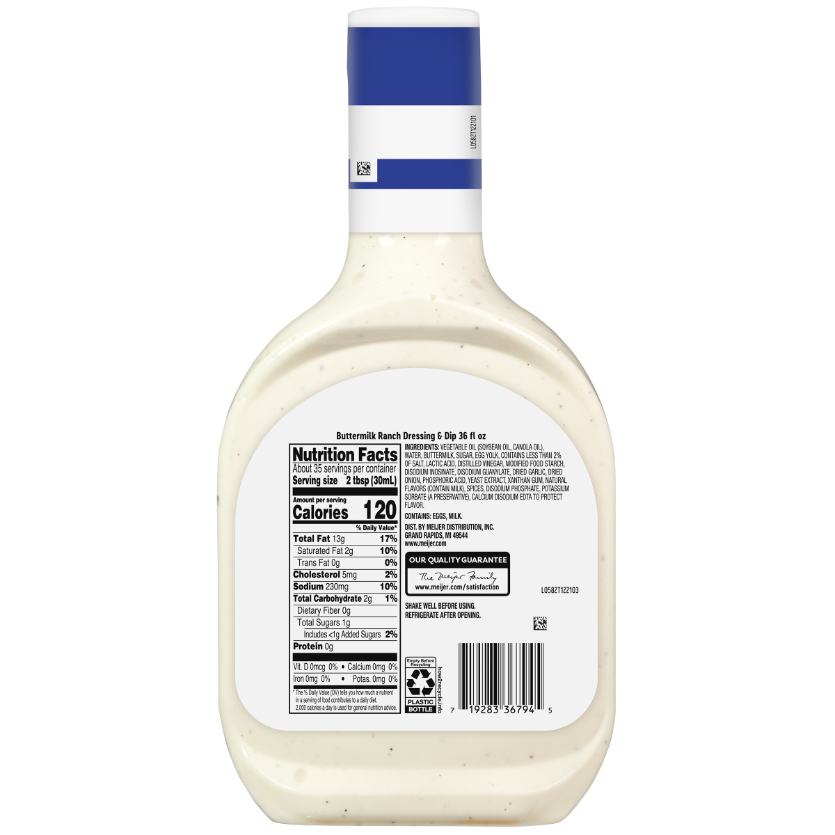 slide 2 of 2, Meijer Buttermilk Ranch Dressing, 36 oz, 36 oz