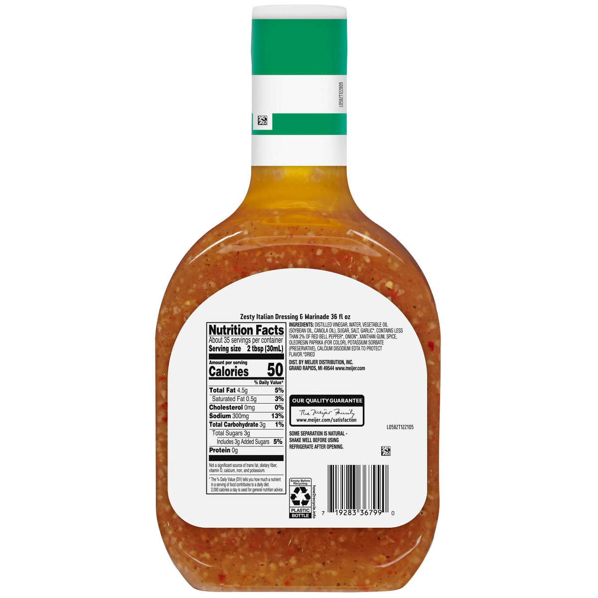 slide 2 of 2, Meijer Zesty Italian Dressing, 36 oz, 36 oz