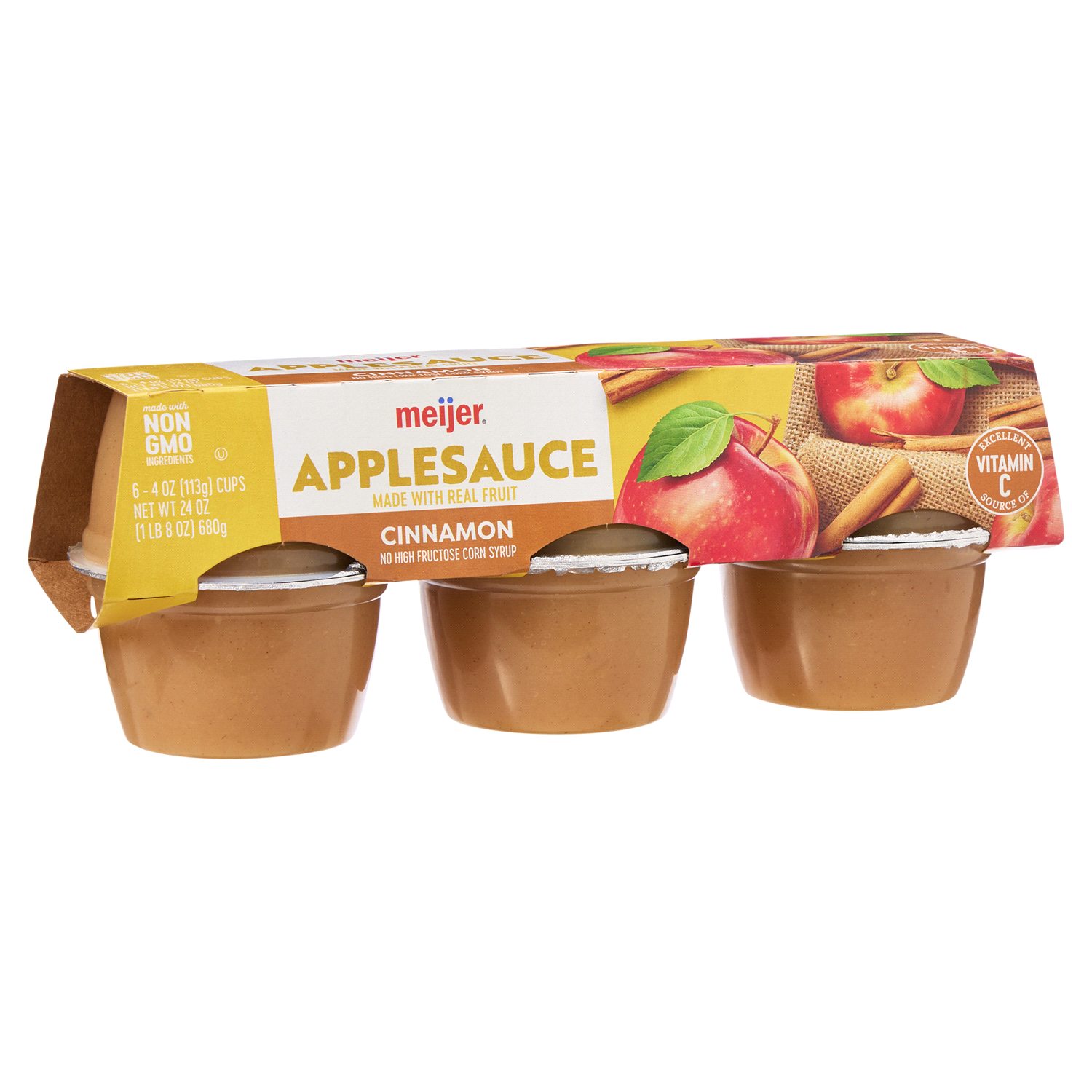 slide 3 of 3, Meijer Cinnamon Applesauce, 6 ct