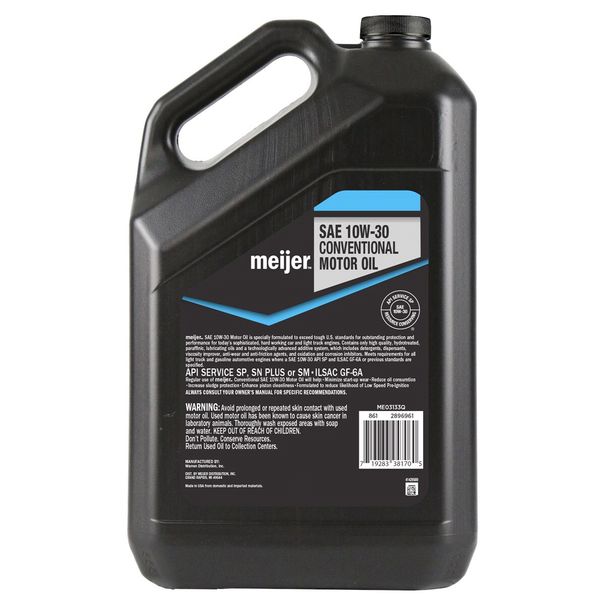 slide 2 of 2, Meijer Conventional SAE 10W30 Motor Oil, 5 qt