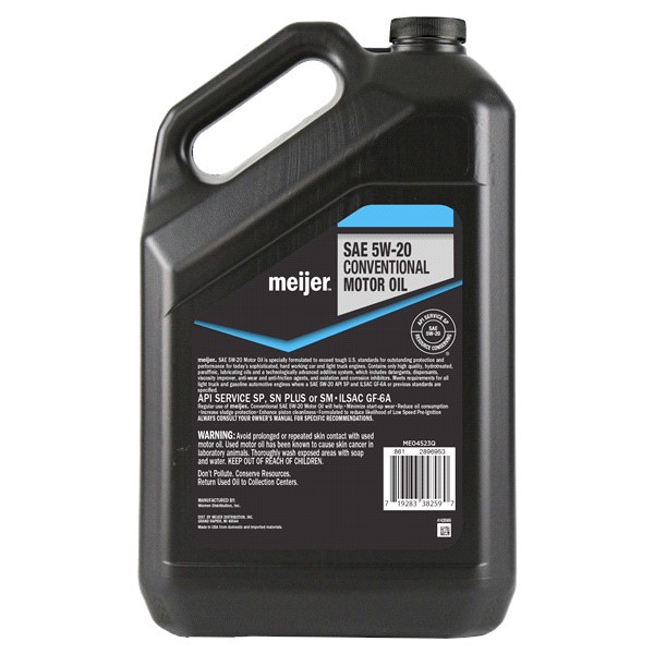 slide 2 of 5, Meijer Conventional SAE 5W-20 Motor Oil, 5 qt