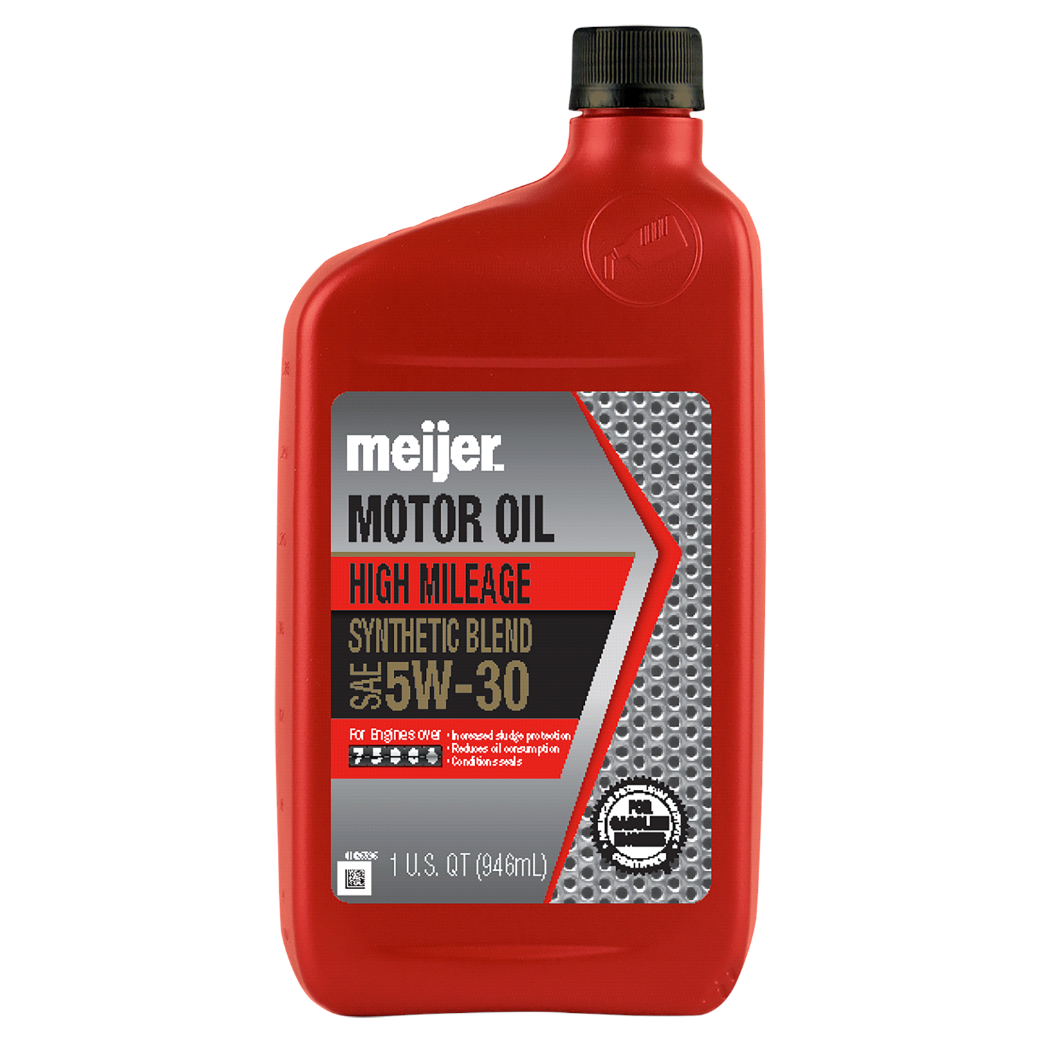 slide 1 of 2, Meijer High Mileage 5W-30 Motor Oil, Synthetic Blend, 1 qt