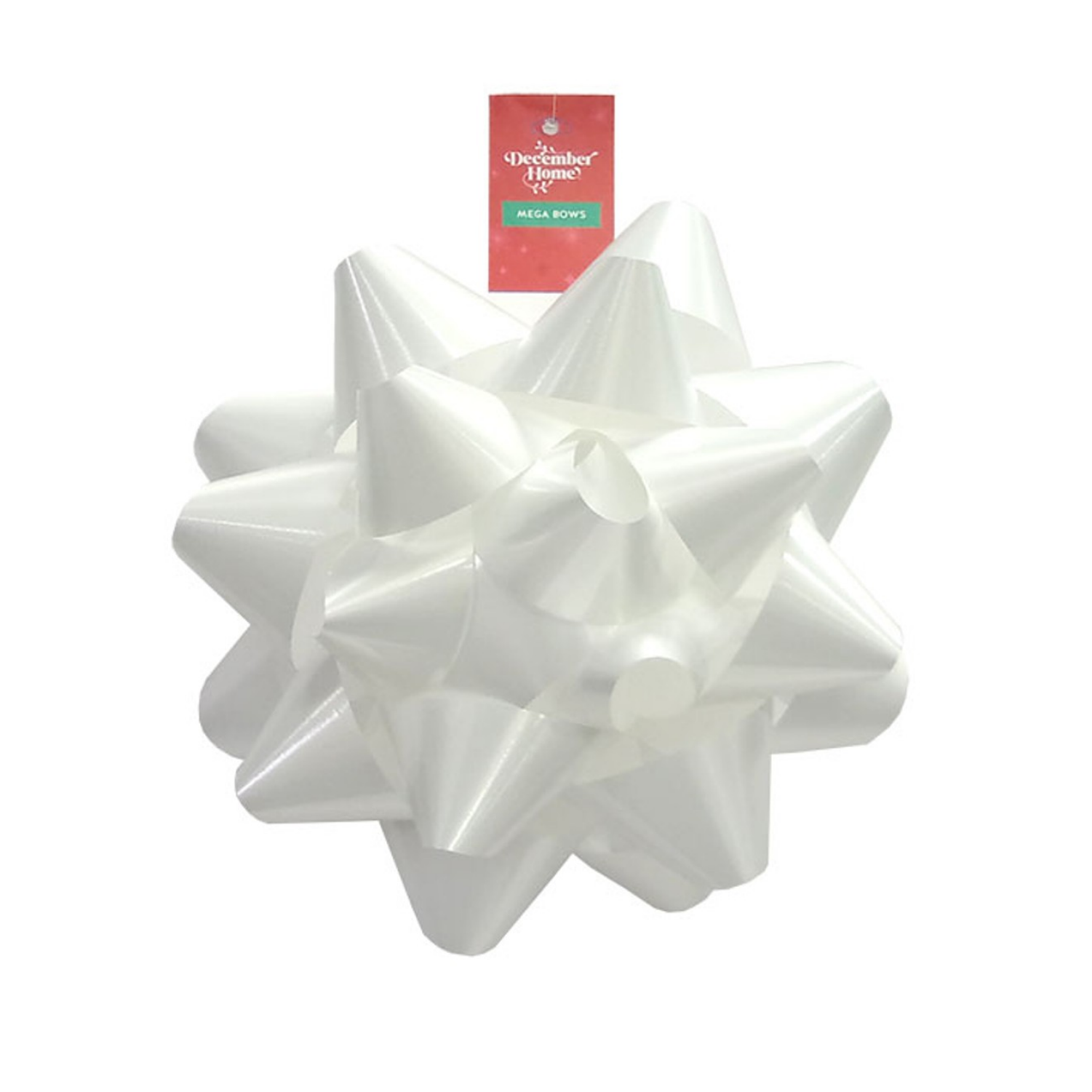 slide 1 of 1, December Home DH 11.25" MEGA BOW WHITE, 11.25