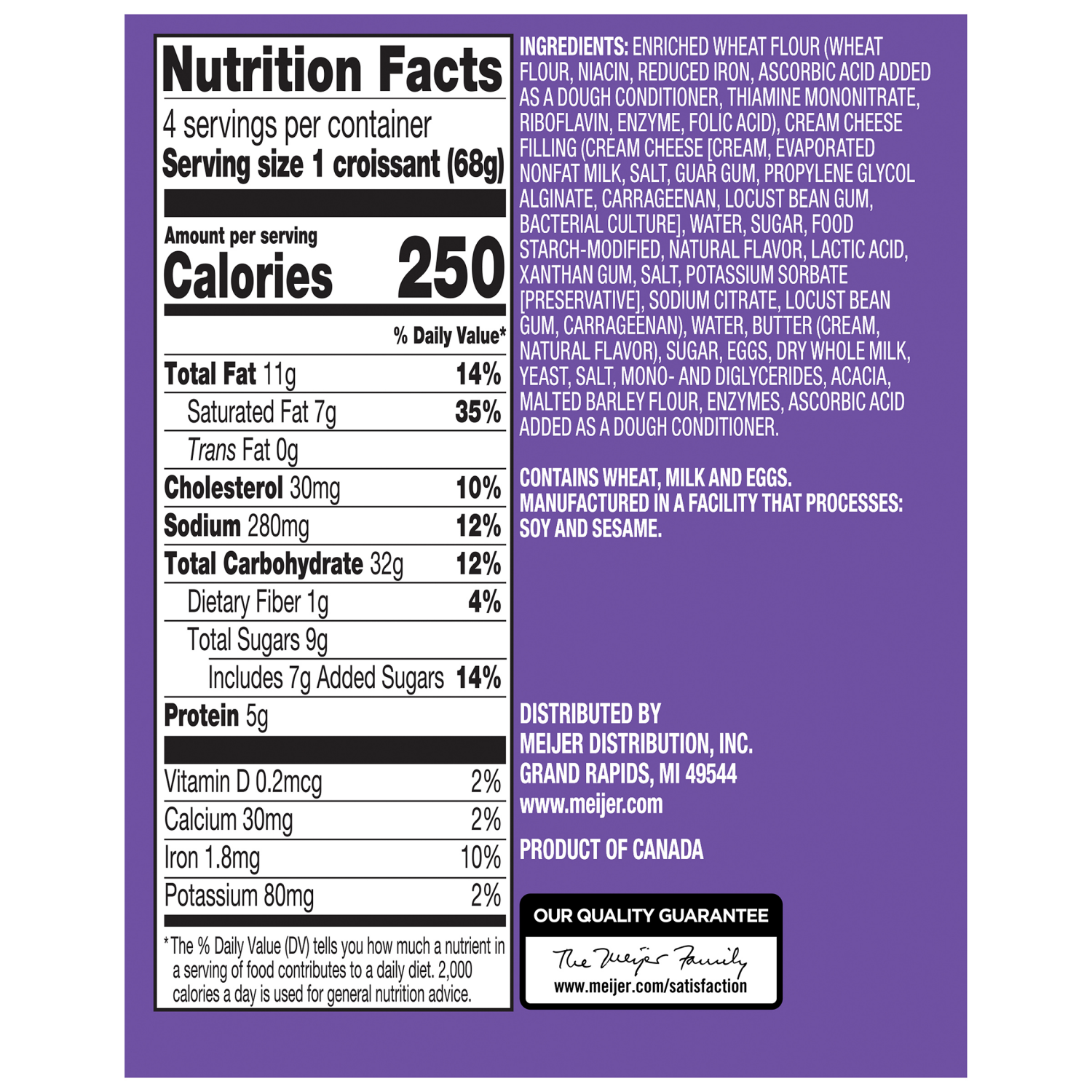 slide 3 of 4, Fresh From Meijer Cream Cheese Filled Croissant 4Ct, 4 ct