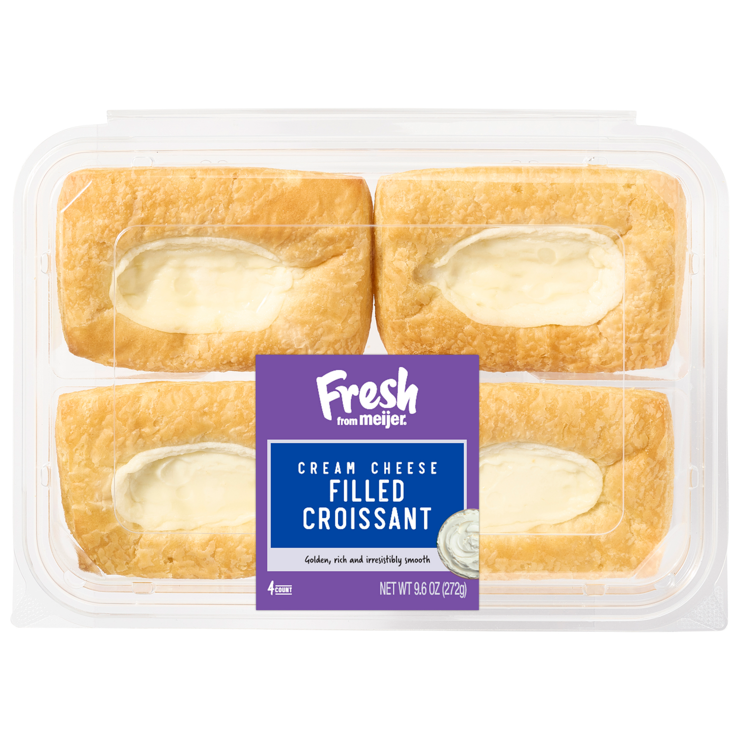 slide 1 of 4, Fresh From Meijer Cream Cheese Filled Croissant 4Ct, 4 ct