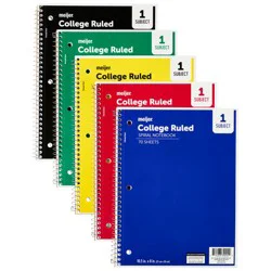 70 Ct 1 Subject College Rule Notebook