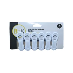 ROOM & RETREAT R+R Multi-Purpose Hanger Clips, White, 6 Count