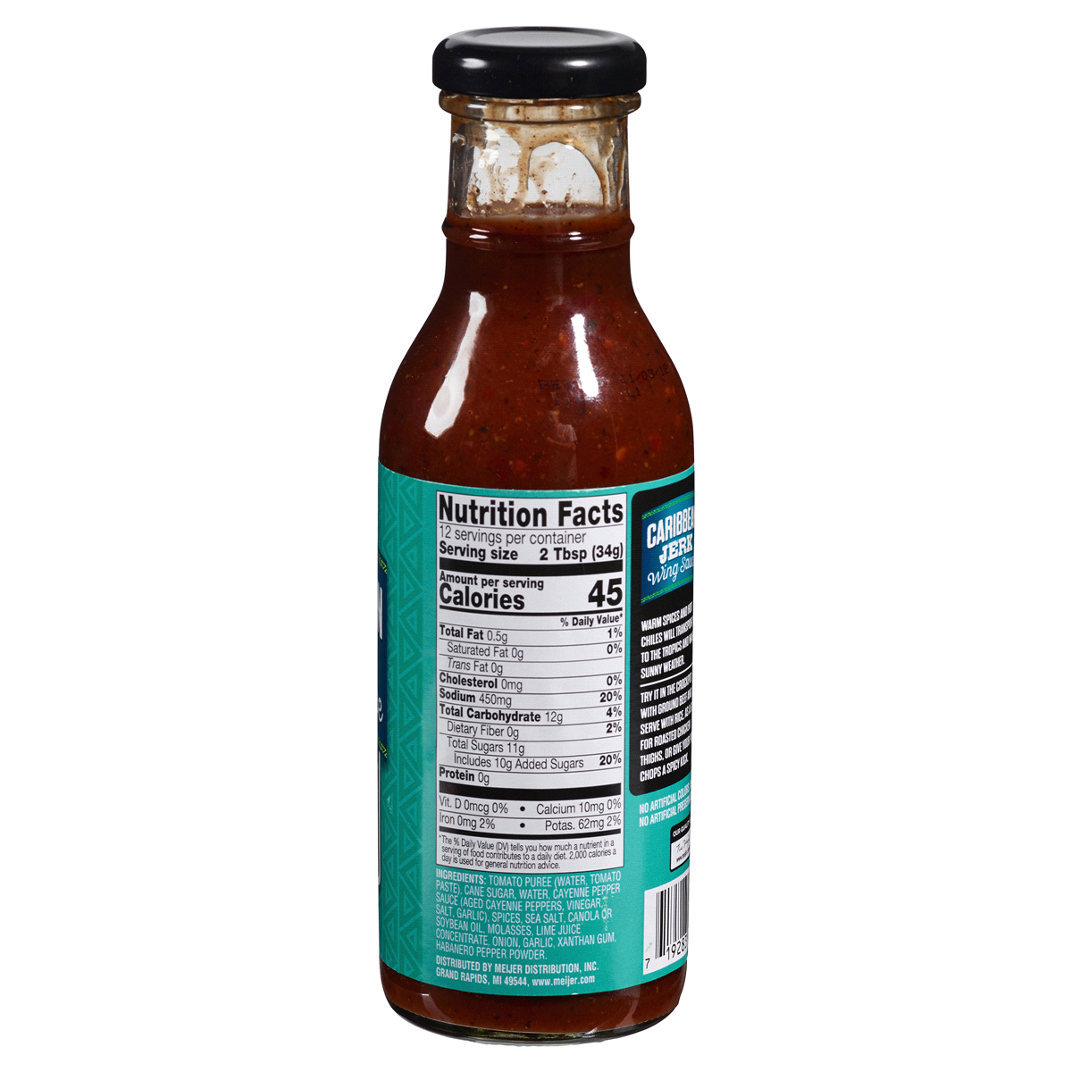 slide 2 of 3, Meijer Caribbean Jerk Wing Sauce, 12 oz