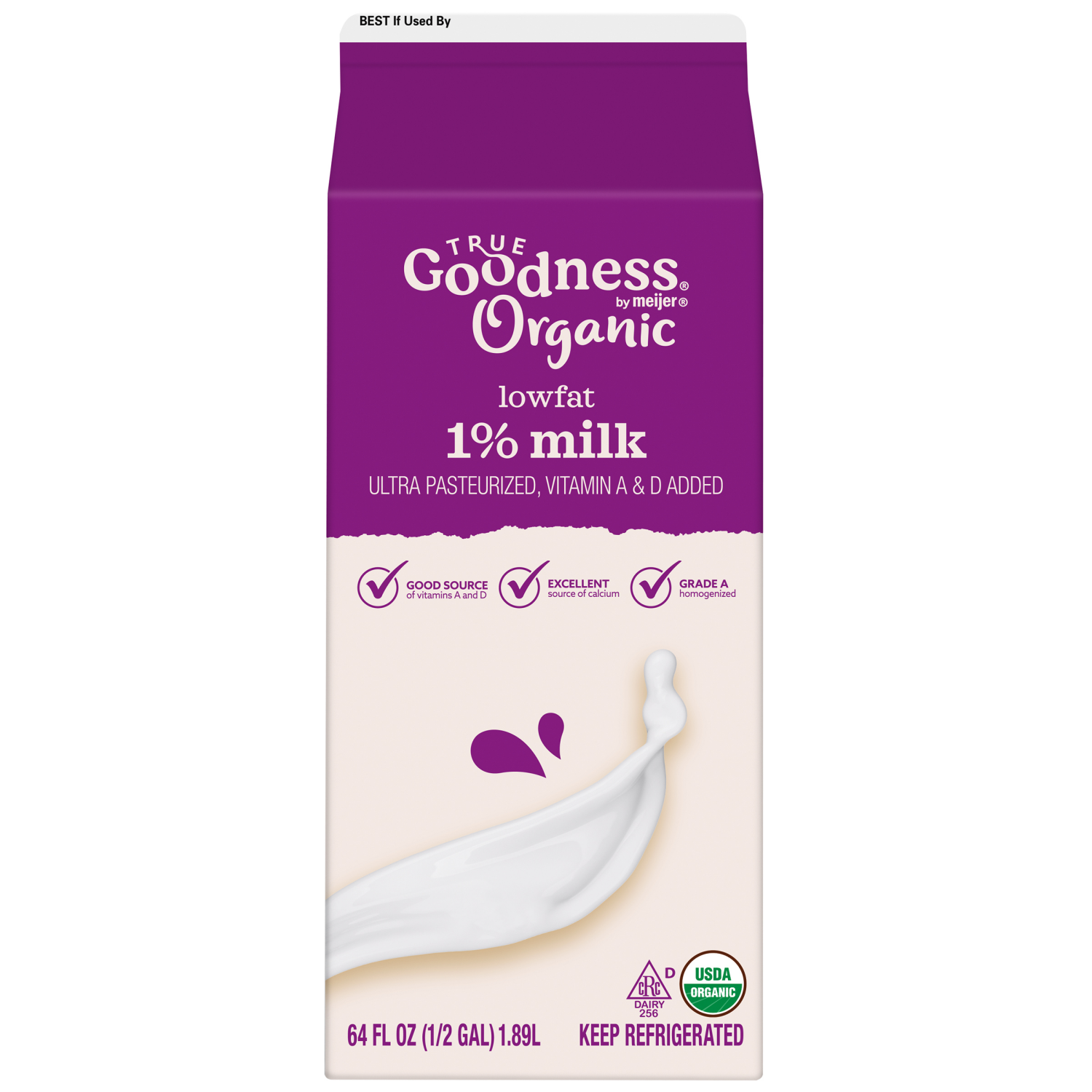 slide 2 of 4, True Goodness Organic 1% Low Fat Milk, Gallon, 2 qt