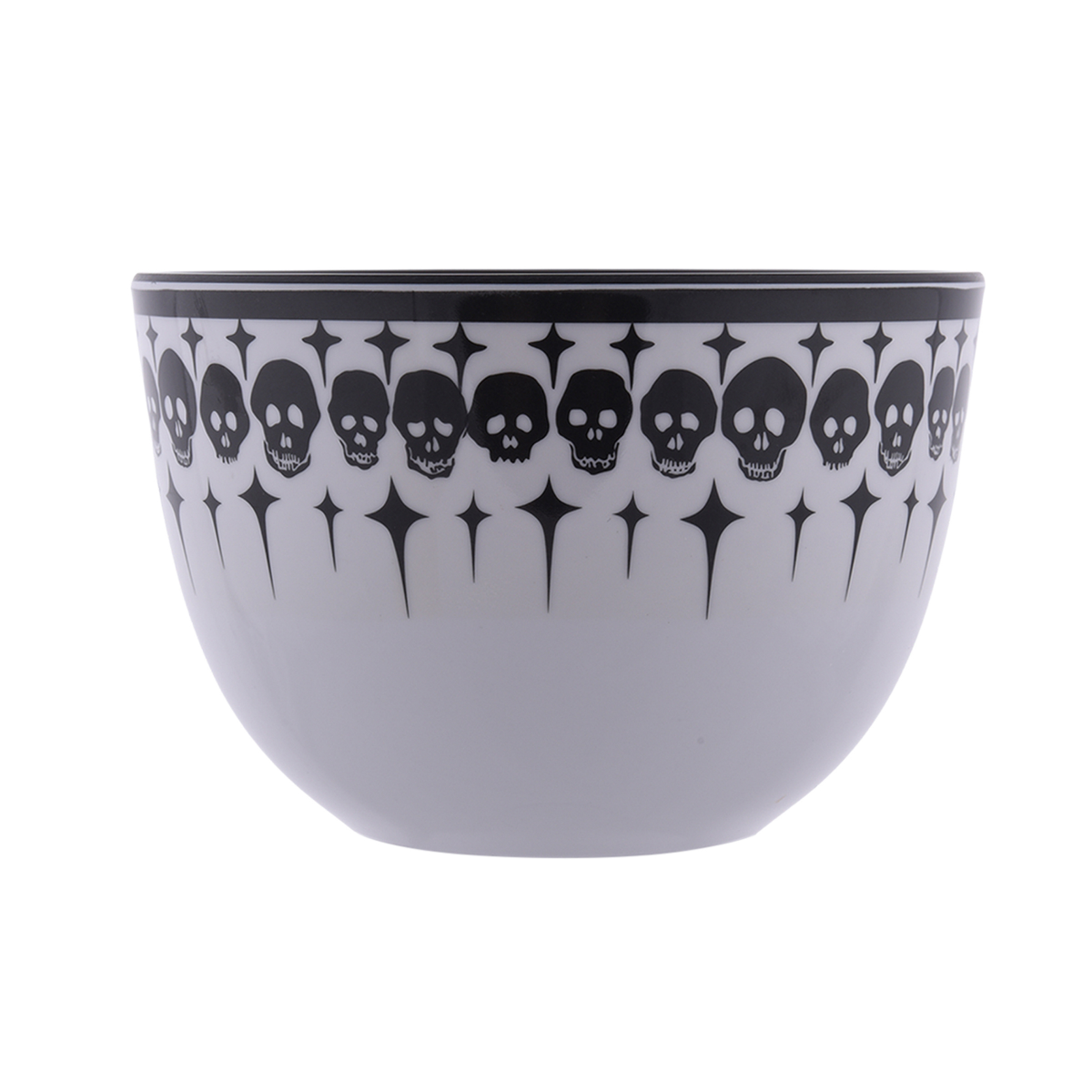 slide 4 of 13, Meijer Corporate Seasonal Meijer 6" Black and White Skull Print Bowl, 6.125 inx4 in