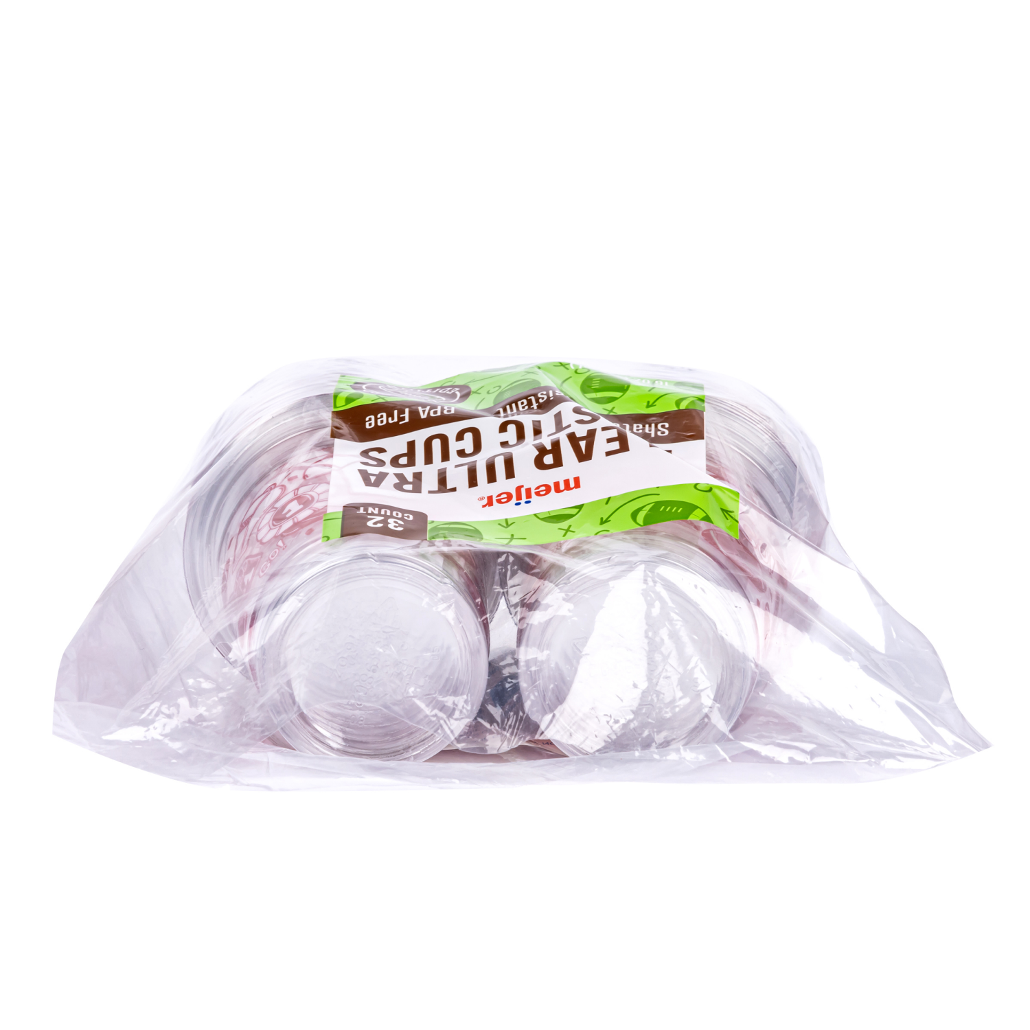 slide 8 of 8, MEIJER PLASTIC CUP FTBALL RED 16OZ 32CT, 16 oz, 32 ct