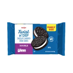 Meijer Double Filled Twist N Dip Chocolate Sandwich Cookies, Family Size, 20 Oz