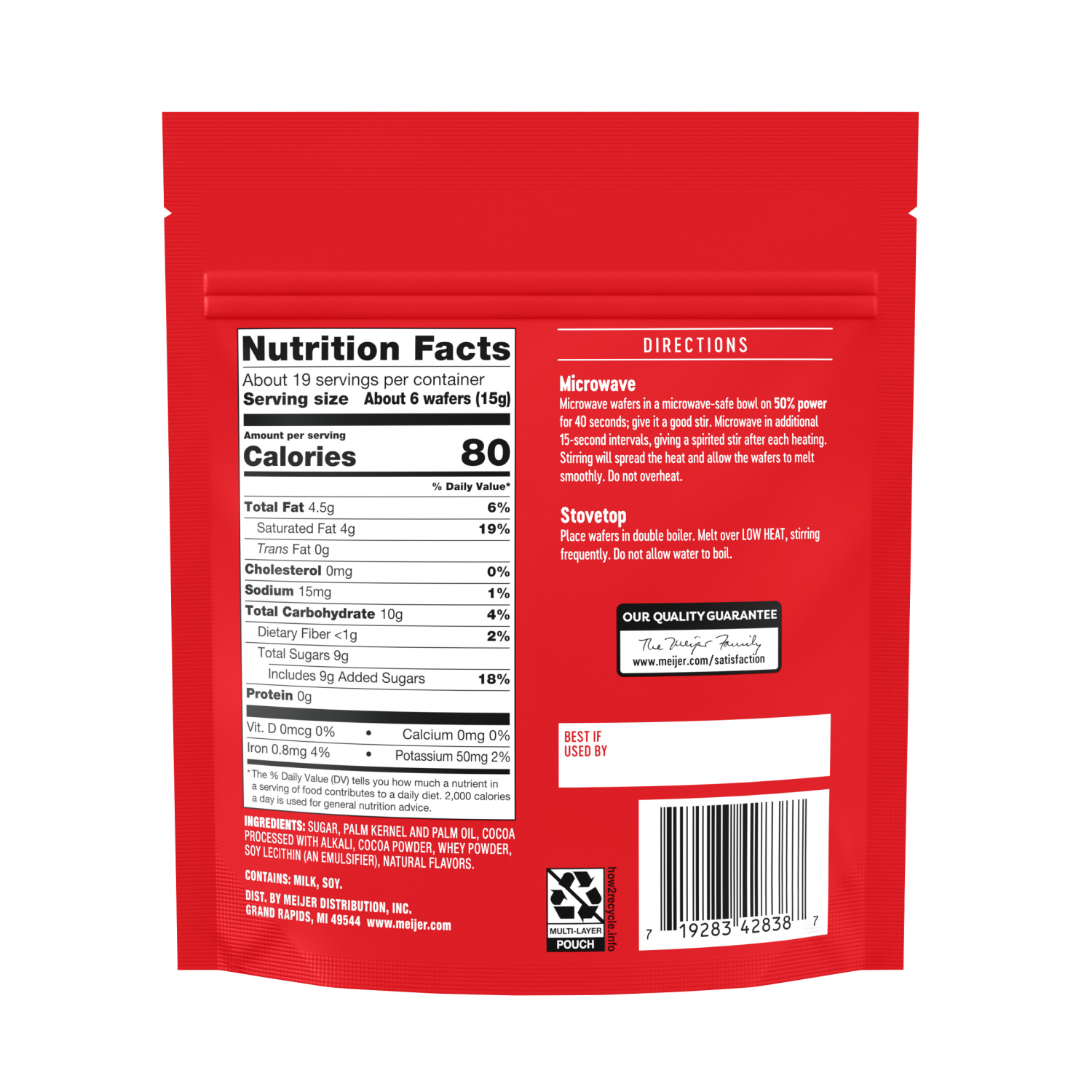 slide 2 of 2, Meijer Dark Chocolate Flavored Melting Wafers, 10 oz, 10 oz