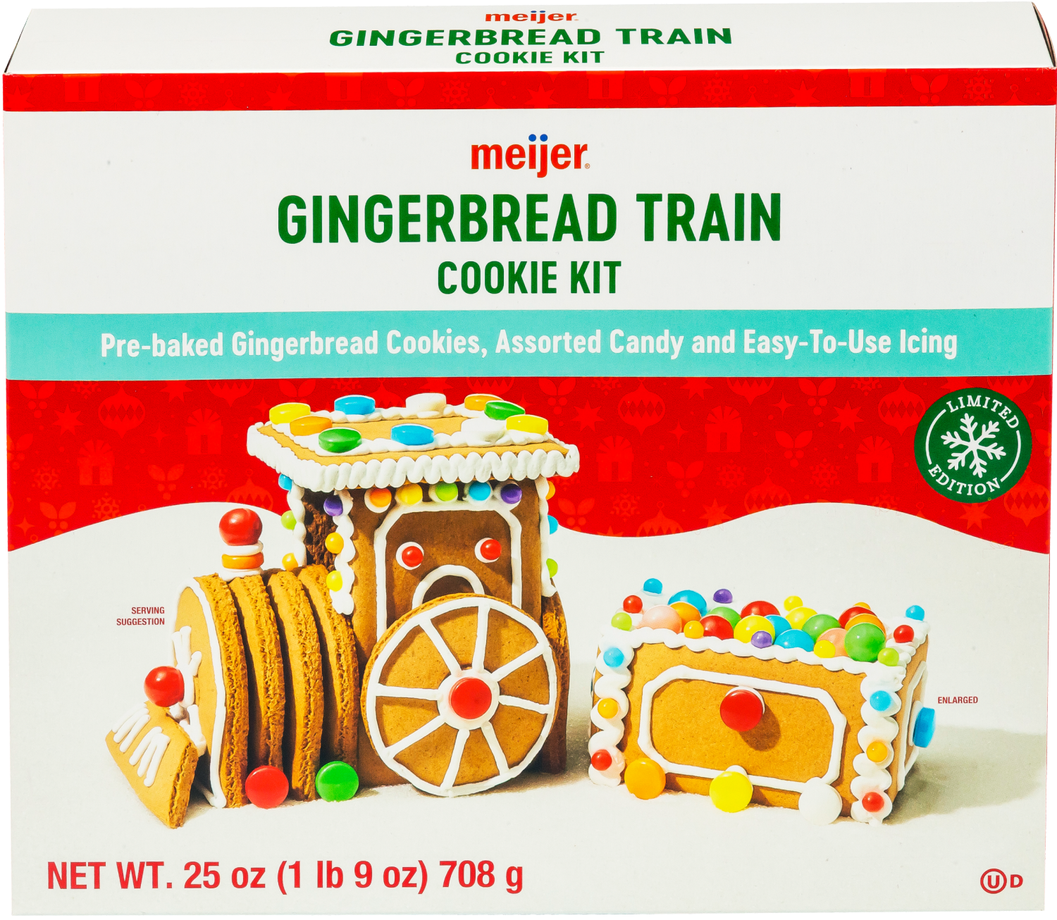 slide 1 of 2, Meijer E-Z Build Christmas Gingerbread Train Cookie Kit, 25 oz