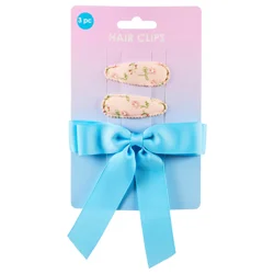 Meijer Corporate Seasonal Mcs Spring 3pc Floral Hair Clips With Bow