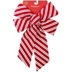 December Home Flocked Bow, Candy Cane Stripe, 11 in x 16 in
