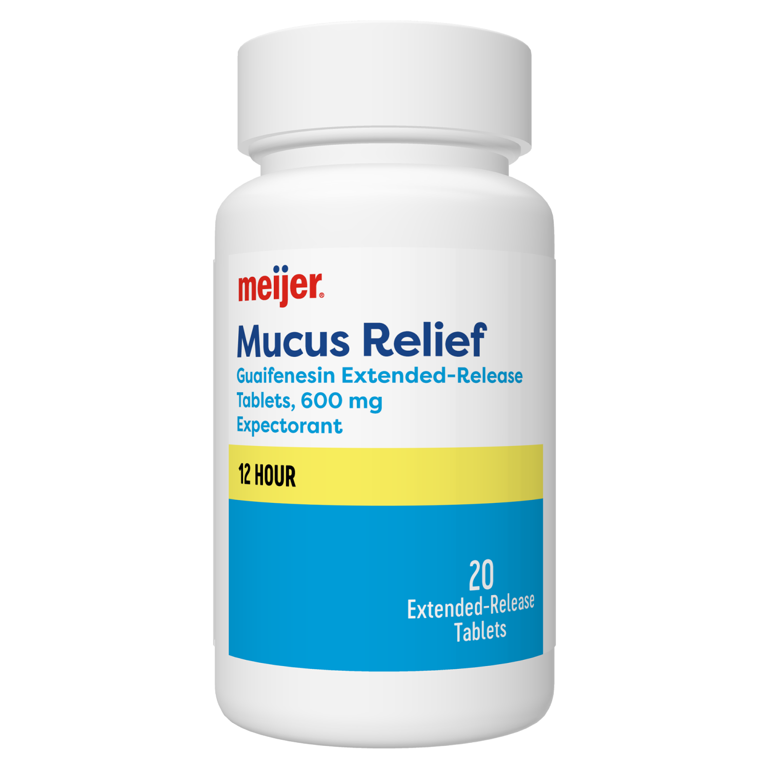 slide 4 of 7, Meijer Mucus Relief, Extended-Release Bi-Layer Caplets, 20 ct