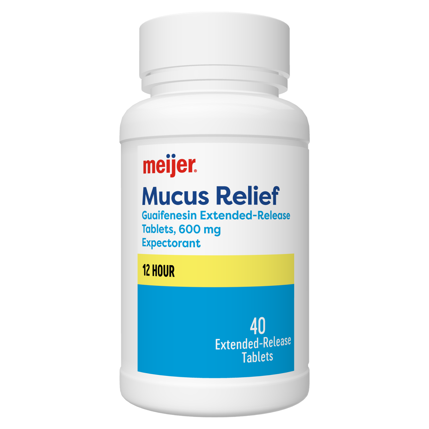 slide 4 of 7, Meijer Mucus Relief Er Bi-Layer Tablets, 12 Hour Expectorant, 40 ct