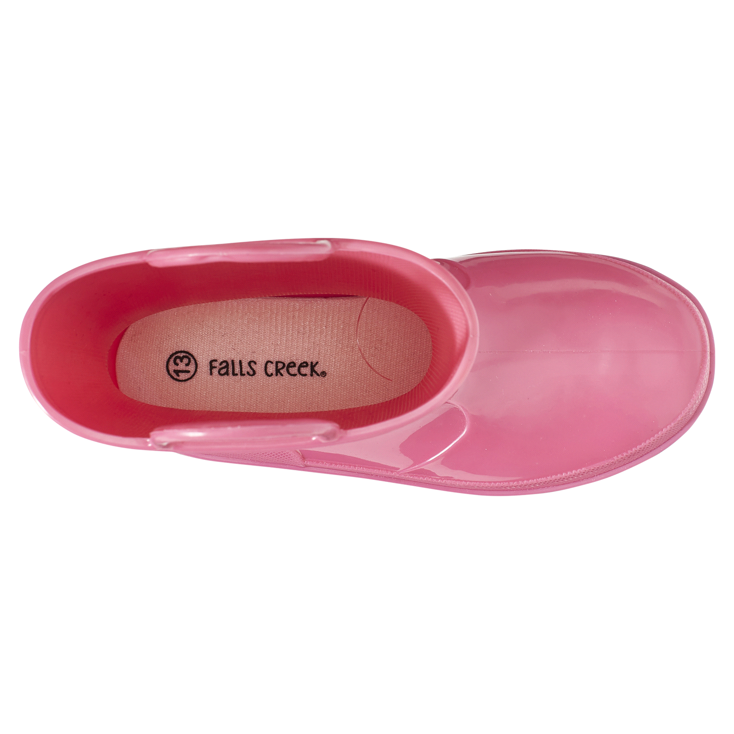 slide 4 of 4, Falls Creek Toddle Girl Shiny Pink Rain Boot, Pink, size 11, 1 ct