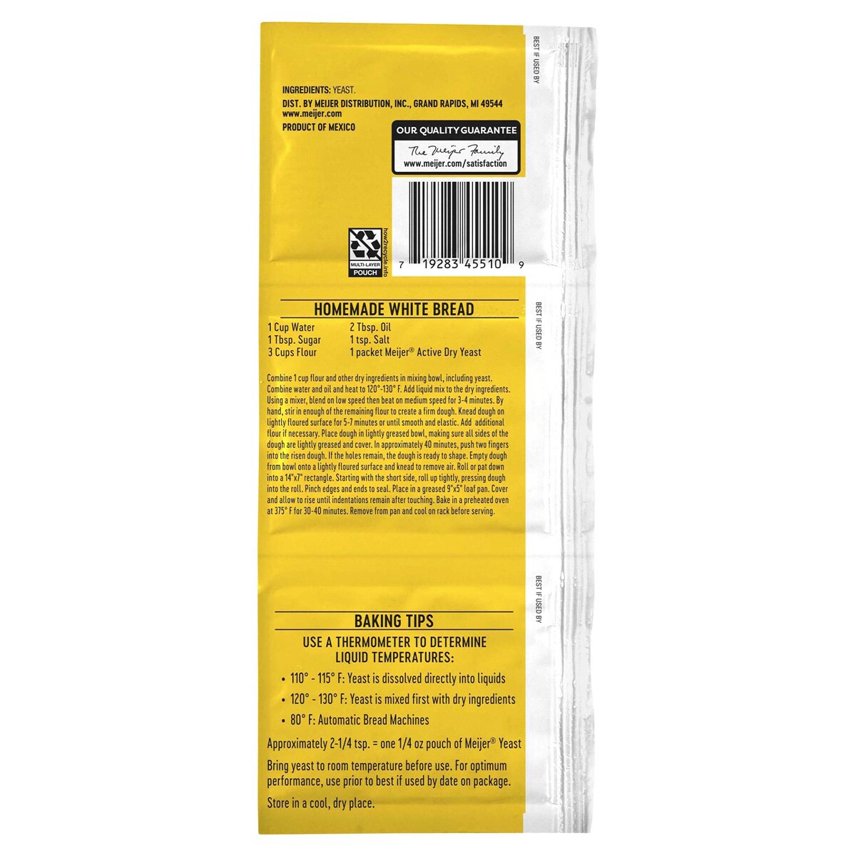 slide 2 of 2, Meijer Active Dry Yeast, 0.75 oz