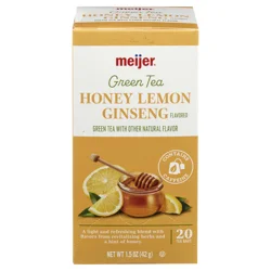 Meijer Honey Lemon Ginseng Green Tea Bags, 20 Ct
