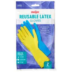 Meijer Reusable Household Latex Gloves Lg 2 Pr