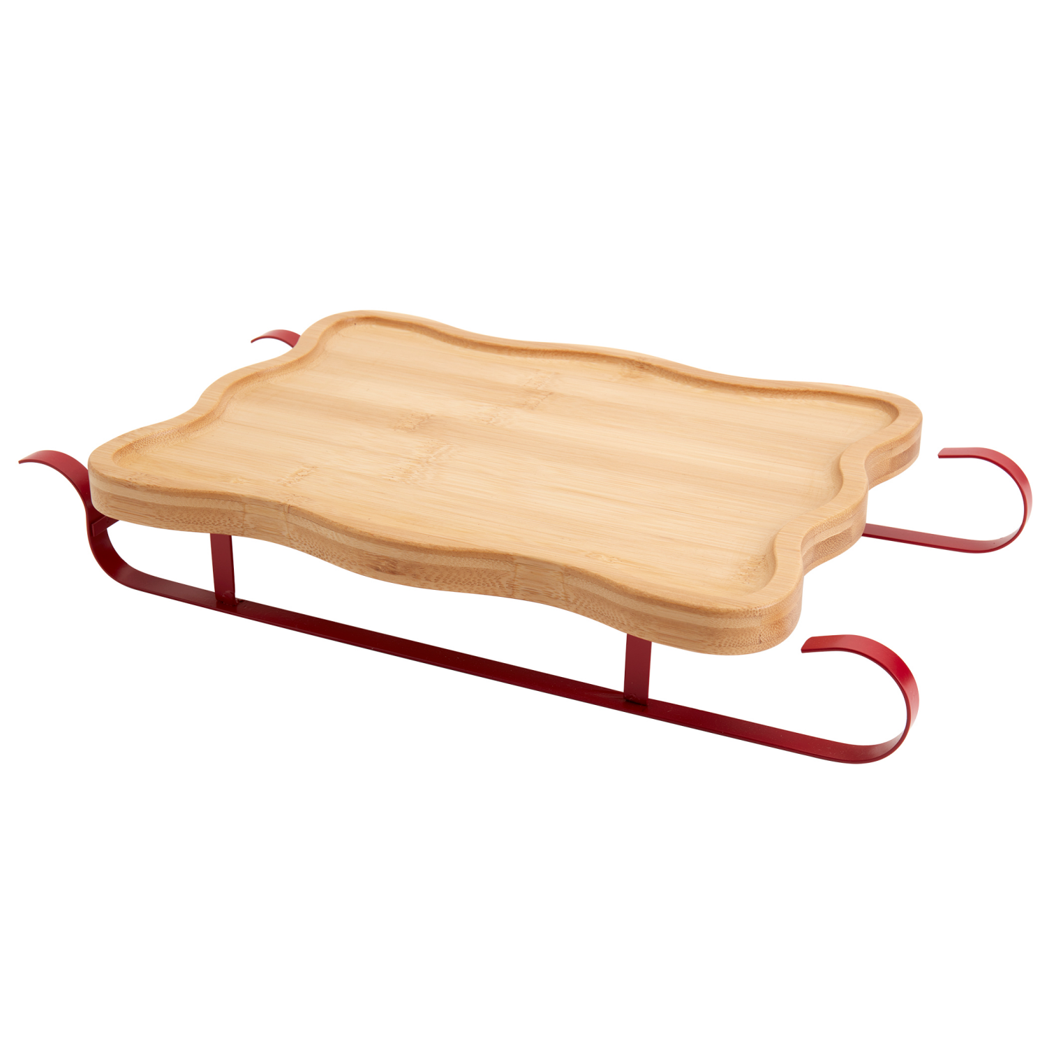 slide 1 of 1, December Home DH BAMBOO SLEIGH SERVER, 1 ct
