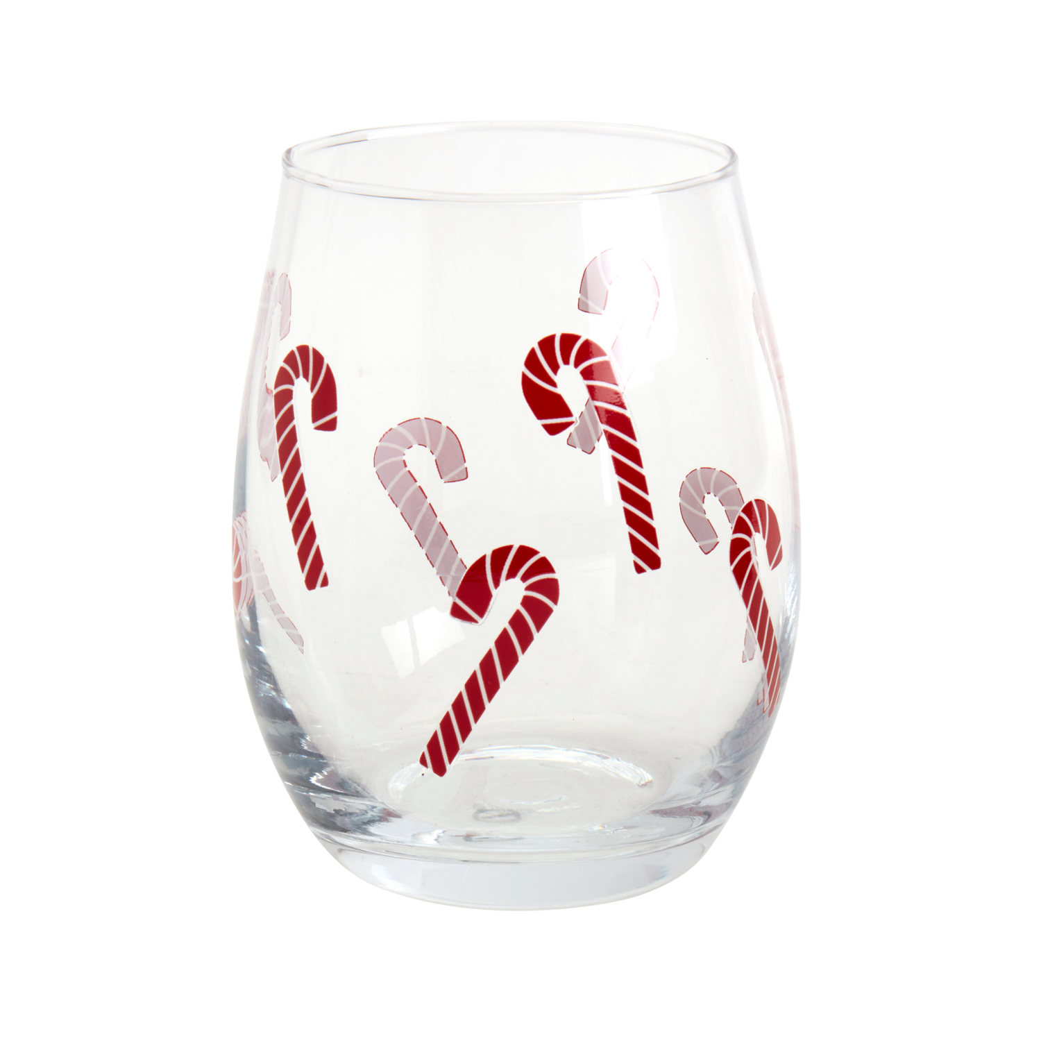 slide 1 of 1, December Home DH STEMLESS WINE GLASS CANDY CANE, 1 ct