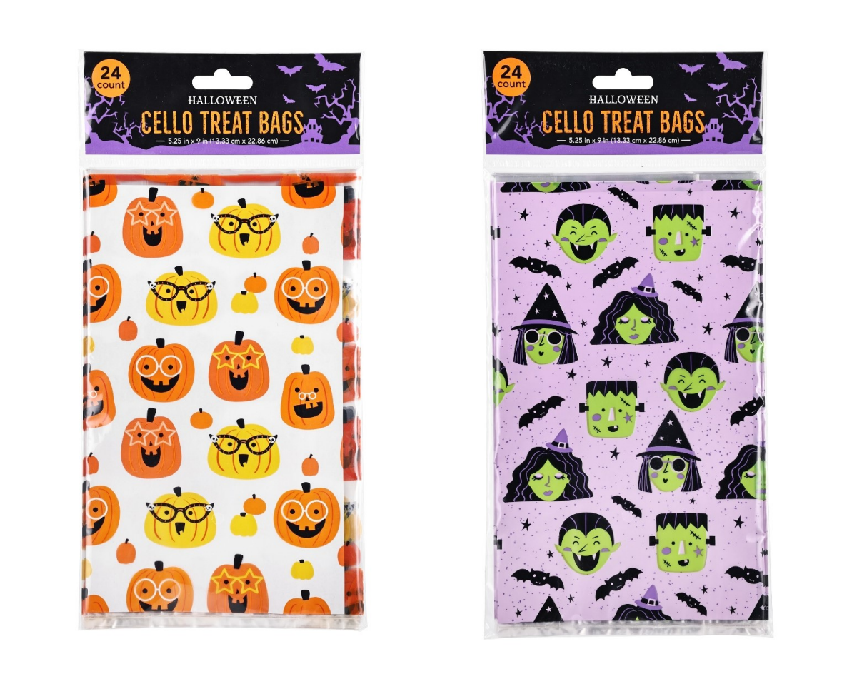 slide 1 of 4, Meijer Corporate Seasonal Meijer Halloween Cello Treat Bag, 2 Assorted Styles, 24 ct