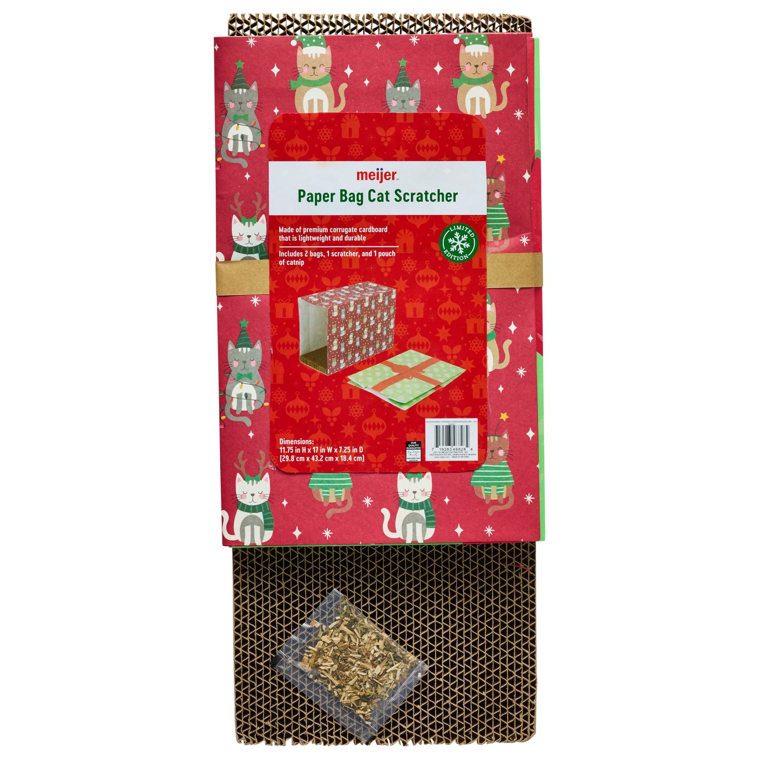 slide 1 of 3, Meijer Holiday Cat Scratcher Bags 2pk, 2 ct